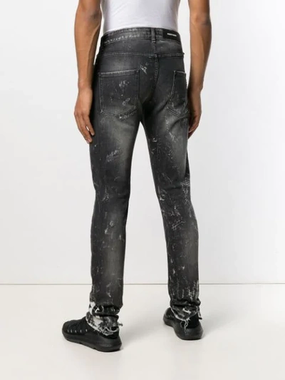 Shop Philipp Plein Distressed Skinny Jeans In Grey