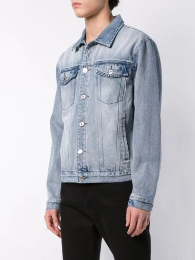 Shop Geo Adjustable Denim Jacket In Blue