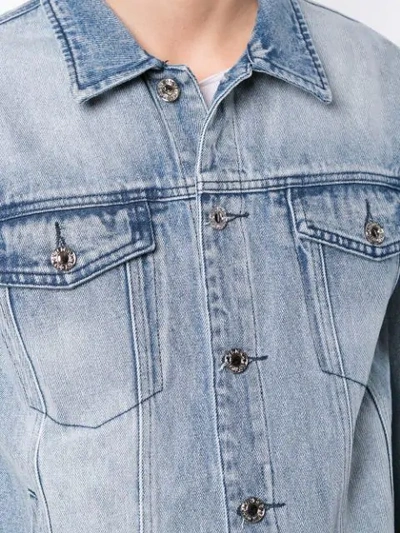 Shop Geo Adjustable Denim Jacket In Blue