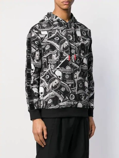 PHILIPP PLEIN DOLLAR PRINT HOODIE - 白色