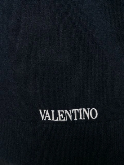 Shop Valentino Tiger Motif Knit Jumper In Blue