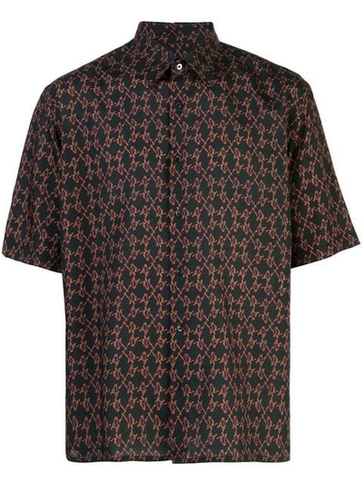 Shop Fendi Geometric Patterned Shirt In Black