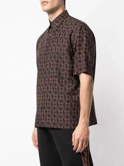 Shop Fendi Geometric Patterned Shirt In Black