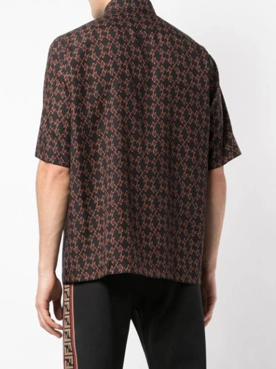 Shop Fendi Geometric Patterned Shirt In Black