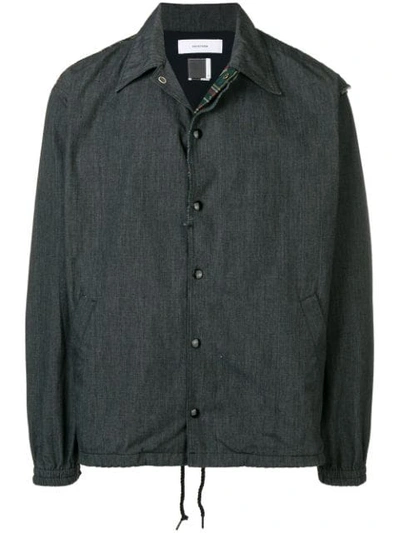 Shop Facetasm Plaid Denim Jacket In Black