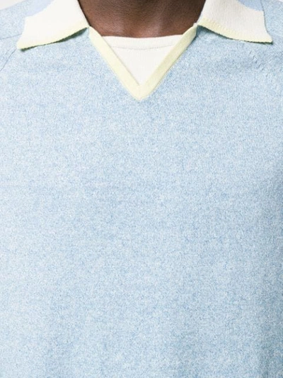 Shop Pringle Of Scotland Poloshirt Mit Kontrastkragen In Blue