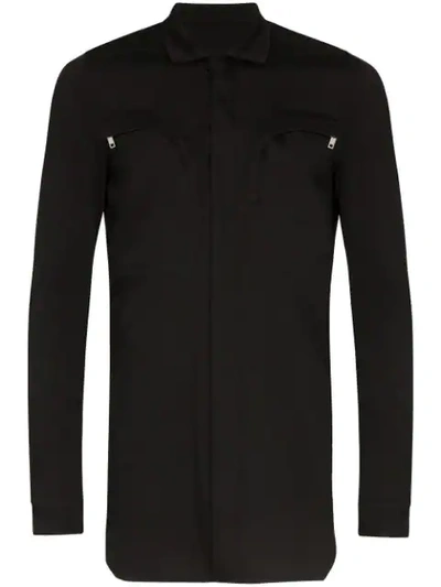 Shop Rick Owens Larry Office Shirt In Black