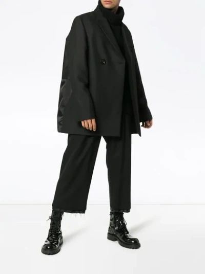 Shop Rick Owens Bell Jmf Coat In 4909 Brown Black