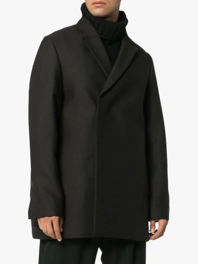Shop Rick Owens Bell Jmf Coat In 4909 Brown Black