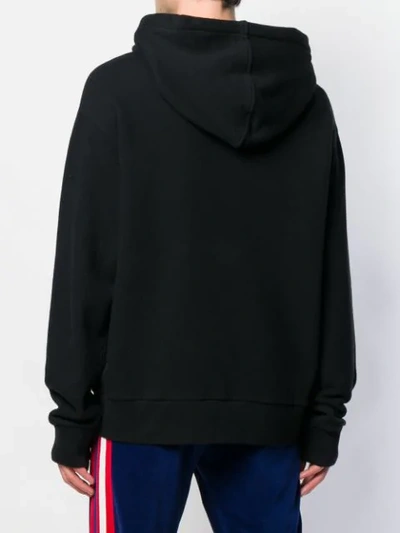 Shop Gucci Title Print Hoodie In 1082 Black/multi