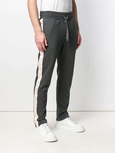 Shop Dolce & Gabbana Side Stripe Track Pants In Grey