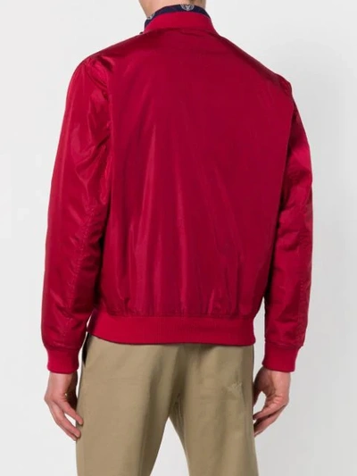 Shop Gucci Reversible Logo Bomber Jacket In Red