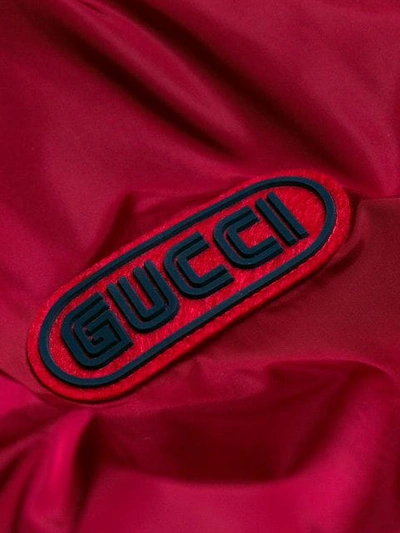 Shop Gucci Reversible Logo Bomber Jacket In Red