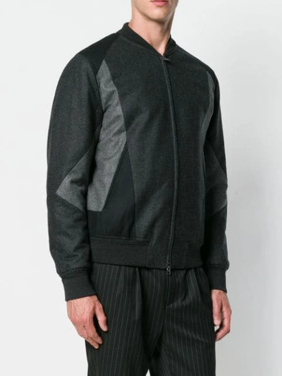 Shop Alexander Mcqueen Panelled Bomber Jacket In Grey