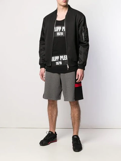 Shop Philipp Plein All Over Logo Tank Top In Black