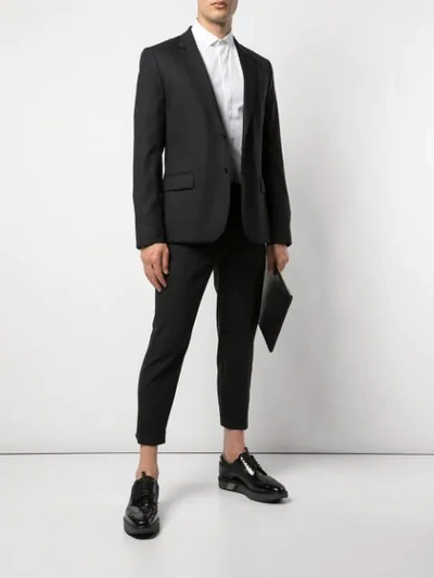 Shop Neil Barrett Cropped Formal Trousers In Black