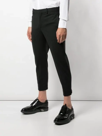 Shop Neil Barrett Cropped Formal Trousers In Black