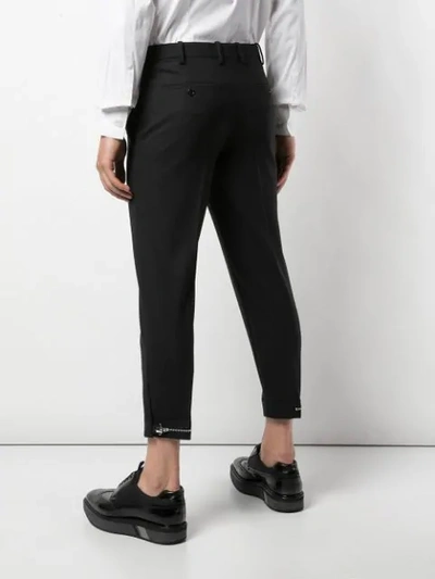 Shop Neil Barrett Cropped Formal Trousers In Black