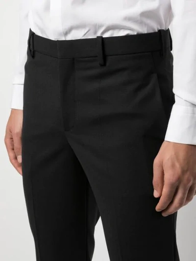 Shop Neil Barrett Cropped Formal Trousers In Black