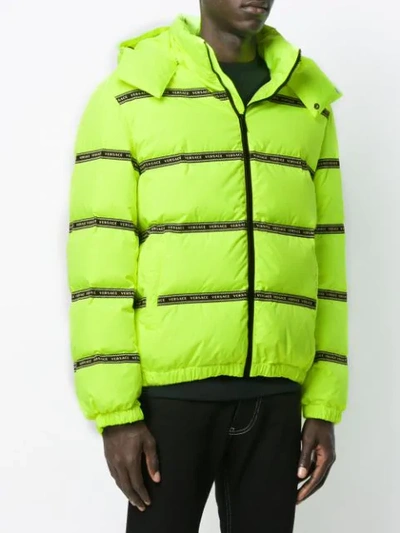 VERSACE LOGO TAPE PUFFER JACKET 