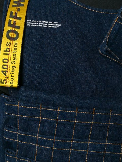 Shop Off-white Jeansweste Mit Logo-gurten In Blue