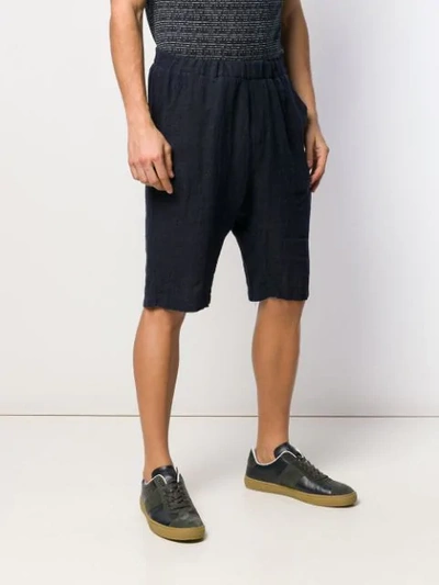 Shop Barena Venezia Drop Crotch Shorts In Blue