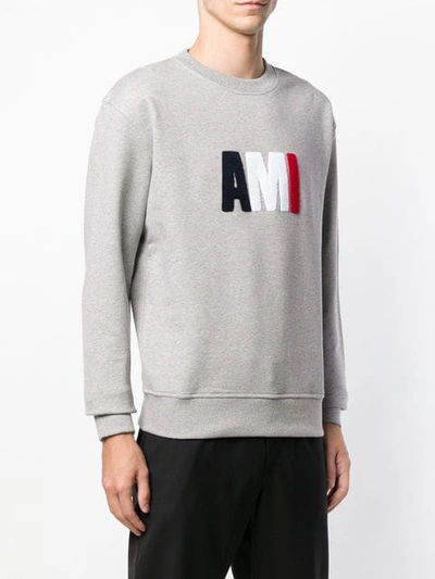 Shop Ami Alexandre Mattiussi Big Ami Sweatshirt In Grey