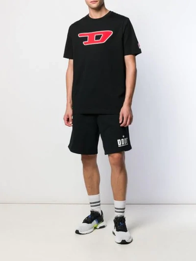 Shop Diesel Logo Patch T-shirt In Black