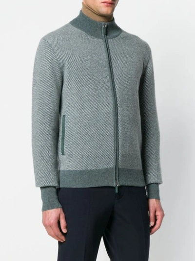 Shop Doriani Cashmere High-neck Zipped Sweater - Green