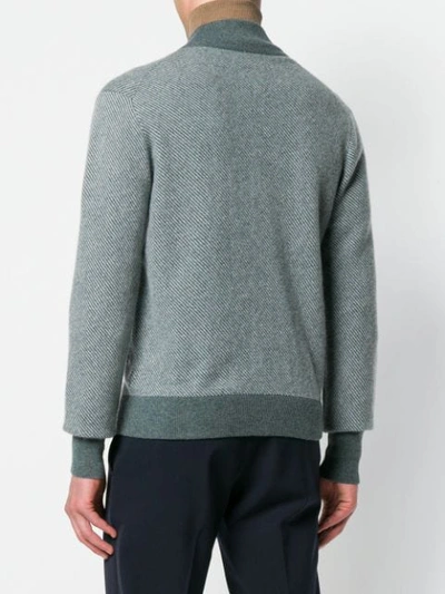 Shop Doriani Cashmere High-neck Zipped Sweater - Green