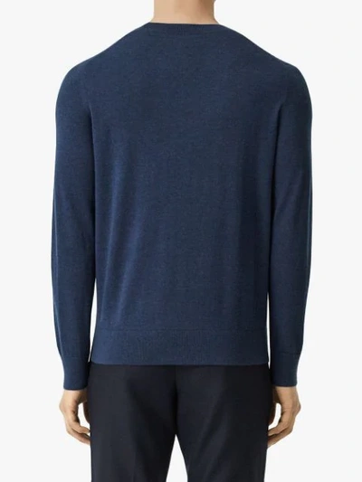 Shop Burberry Monogram Motif Cashmere Sweater In Blue