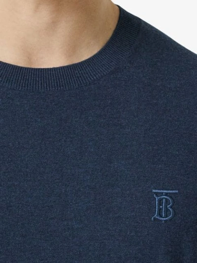 Shop Burberry Monogram Motif Cashmere Sweater In Blue