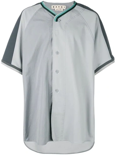 Shop Marni Contrast Short-sleeve Shirt In Grey