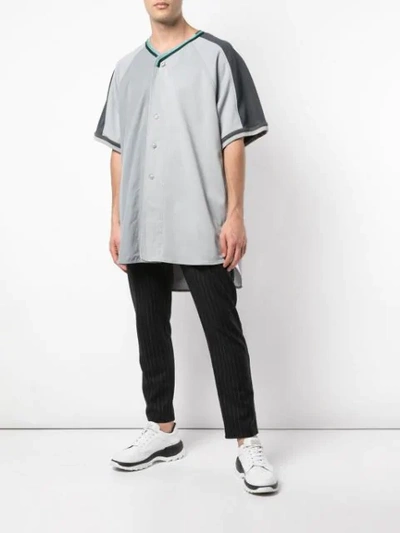 Shop Marni Contrast Short-sleeve Shirt In Grey