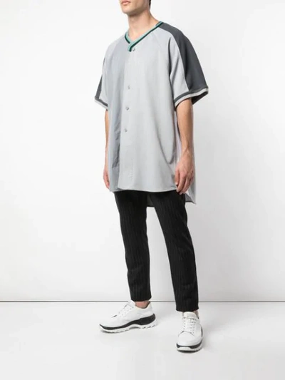 Shop Marni Contrast Short-sleeve Shirt In Grey