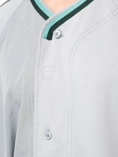 Shop Marni Contrast Short-sleeve Shirt In Grey