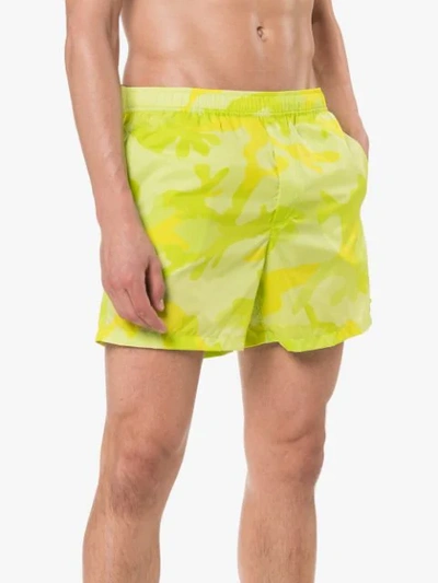 Shop Valentino Camouflage-print Swim Shorts In Green
