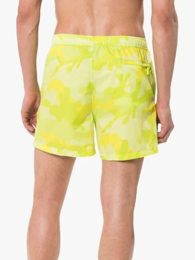 Shop Valentino Camouflage-print Swim Shorts In Green