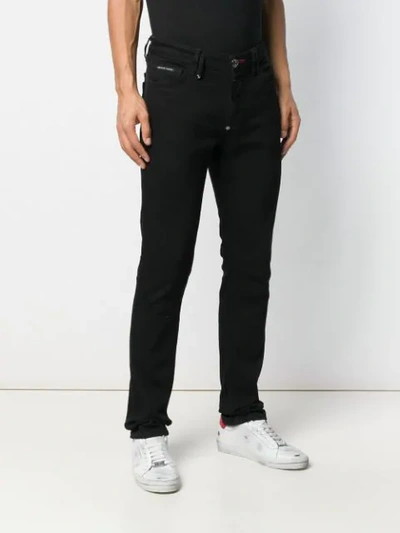 Shop Philipp Plein Skull Straight-cut Jeans In Black