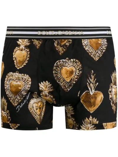 Shop Dolce & Gabbana Heart Pendant Print Boxer Briefs In Hngg7