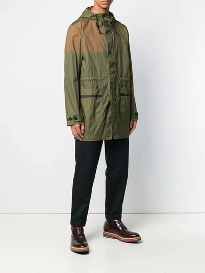 Shop Ps By Paul Smith Dyed Parka Coat In Green