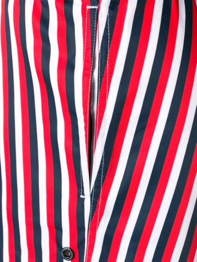 Shop Ron Dorff Vertical Thin Stripes Swim Shorts In Red