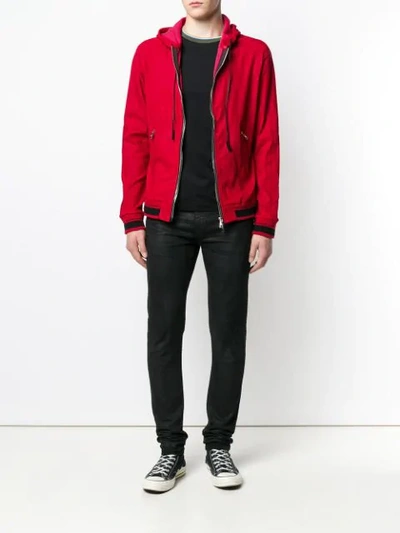 Shop Giorgio Brato Hooded Zipped Jacket In Red