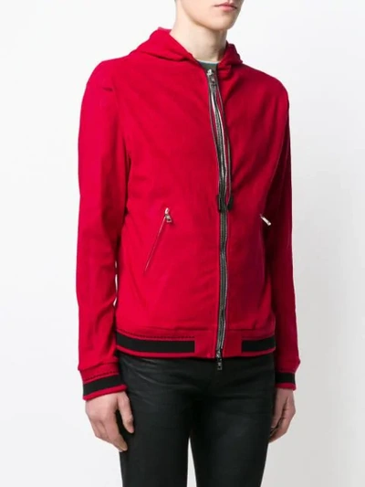 Shop Giorgio Brato Hooded Zipped Jacket In Red