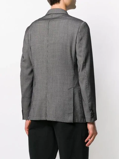 Shop Z Zegna Micro-pattern Blazer In Grey