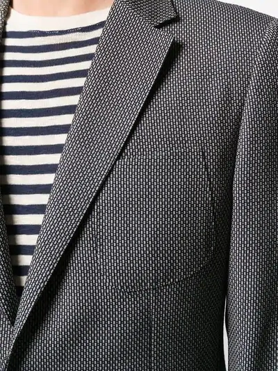 Shop Z Zegna Micro-pattern Blazer In Grey