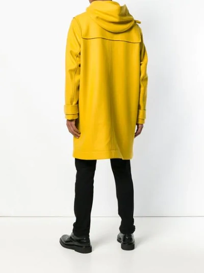Shop Kenzo Virgin Wool Duffle Coat - Yellow