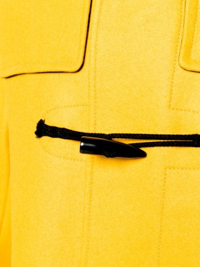 Shop Kenzo Virgin Wool Duffle Coat - Yellow