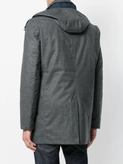 Shop Kired Hooded Zipped Jacket In Grey