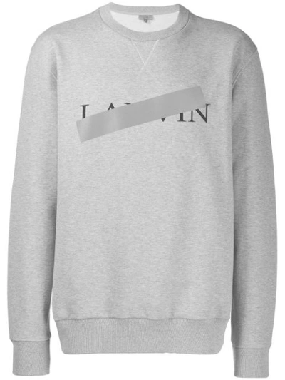 Shop Lanvin Logo Print Sweatshirt In Grey